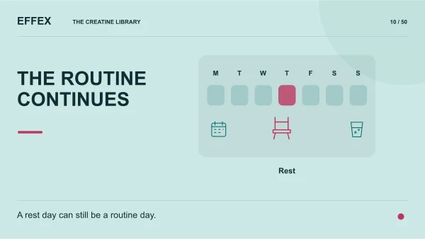 The routine continues. Training, Rest, Routine. A rest day can still be a routine day.