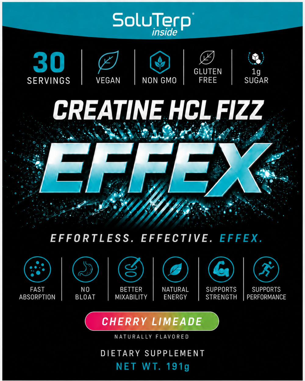EFFEX Creatine HCL Fizz Cherry Limeade 30-serving box